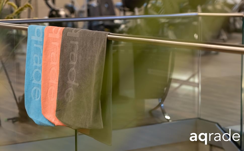Спортивне рушник для фітнесу AQGRADE з фіксацією, 120x50 см, бавовна, сірий XL