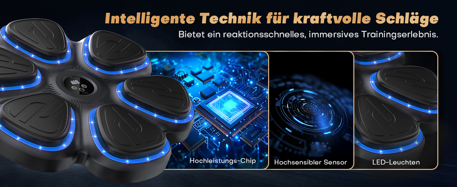 Музична боксерська машина BESSERITE з підсвіткою та рукавичками, для дорослих та підлітків