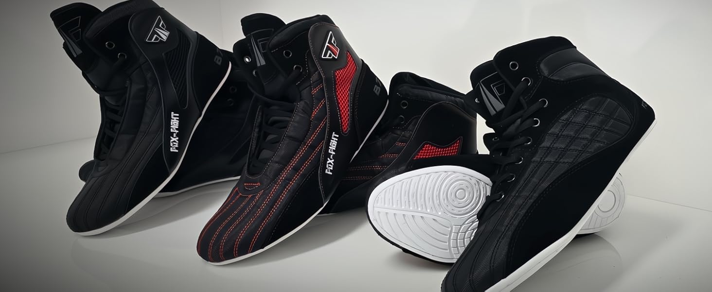 FOX-FIGHT Кросівки для бойових мистецтв | Для жінок та чоловіків | Дихаючі, гнучкі | Замша | Кросівки для боротьби | Атлетика, фітнес, бодібілдинг (44 EU, Чорний)
