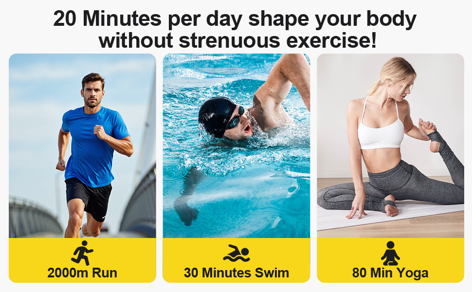 EMS тренажер для пресу, електричний, 10 режимів, 30 інтенсивностей, USB, портативний, жовтий