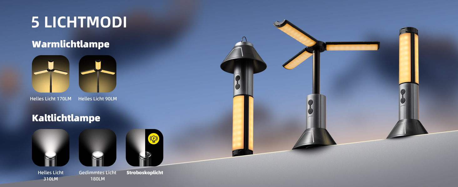 Налобний ліхтар для кемпінгу з телескопічним штативом, IPX4, багатофункціональний, з підсвічуванням, для намету, з гачком, аксесуари для кемпінгу