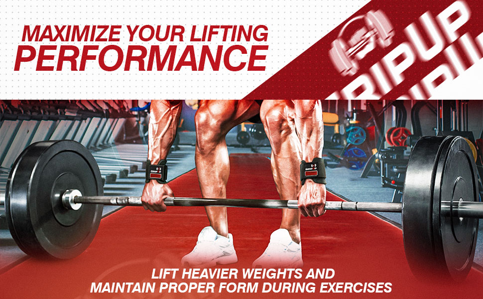 Набори для фітнесу: підтримка силових тренувань (пара), 8 мм м'які захисні накладки на зап'ястя, гаки для підйому штанги з гумовим покриттям, для пауерліфтингу, важкої атлетики, підтягувань та бодібілдингу, червоний