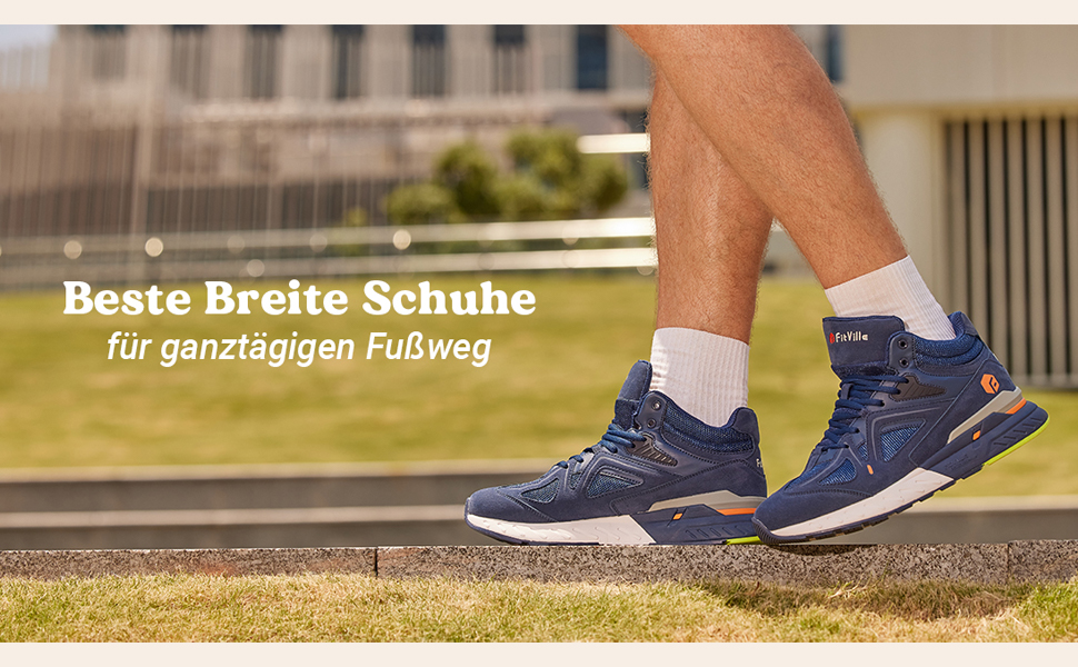 Чоловічі кросівки для бігу FitVille Extra Wide (X-Weit) - широкі, зручні, блакитні (50 EU)