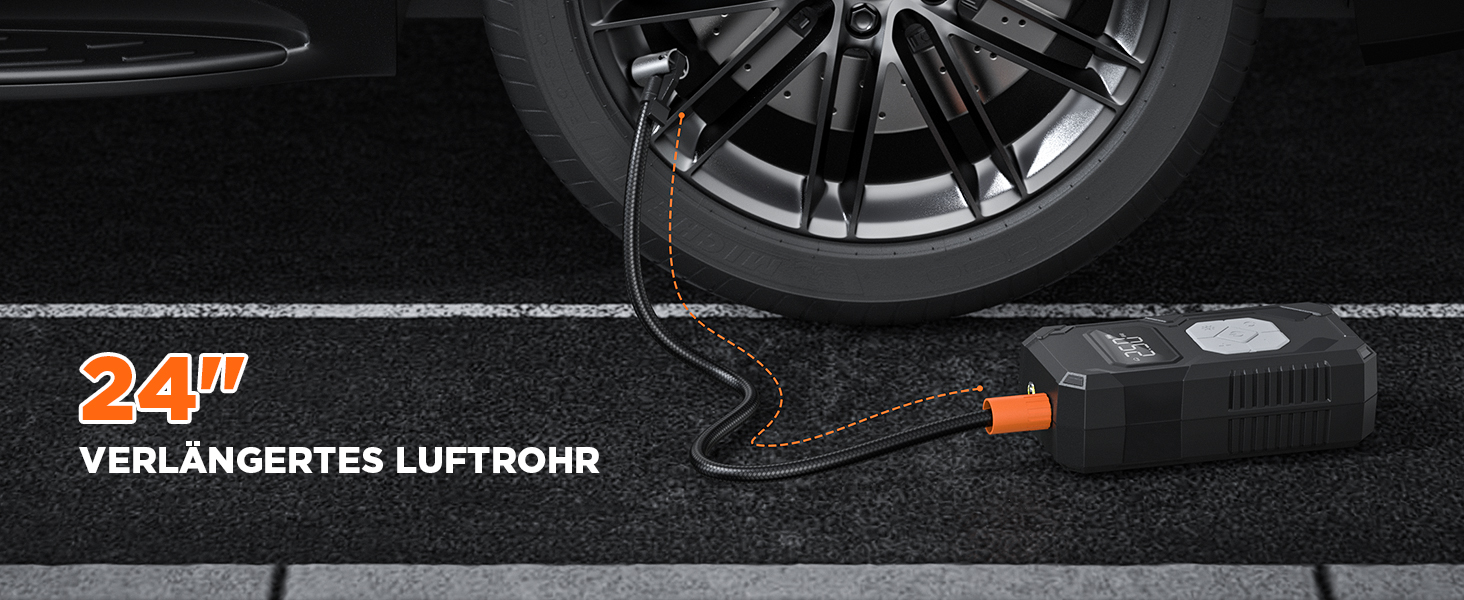 Електричний компресор для шин 150 PSI: насос для авто, велосипеда, мотоцикла, м'ячів (сірий)