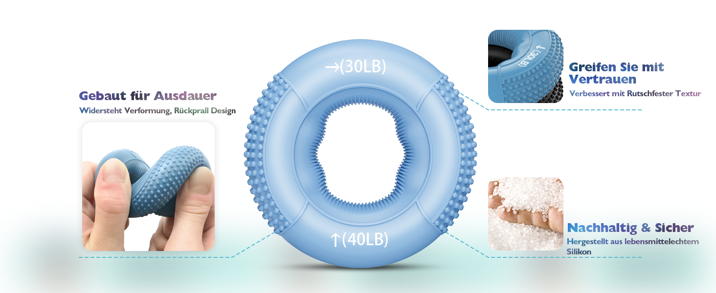 FitBeast Тренажер для рук та зап'ястя, набір 9 шт., для розвитку сили рук та реабілітації (зелений)