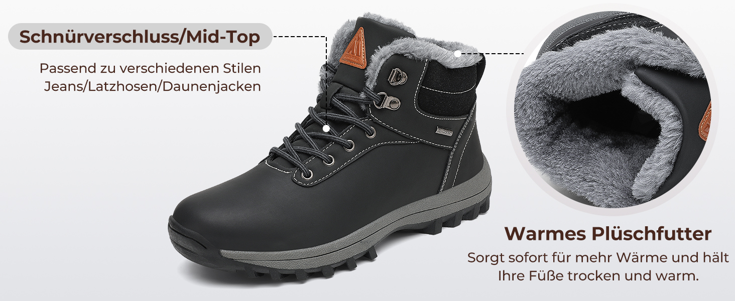 Зимові черевики Mishansha для жінок та чоловіків, теплі, водонепроникні, для ходьби, розмір 36-48, чорний