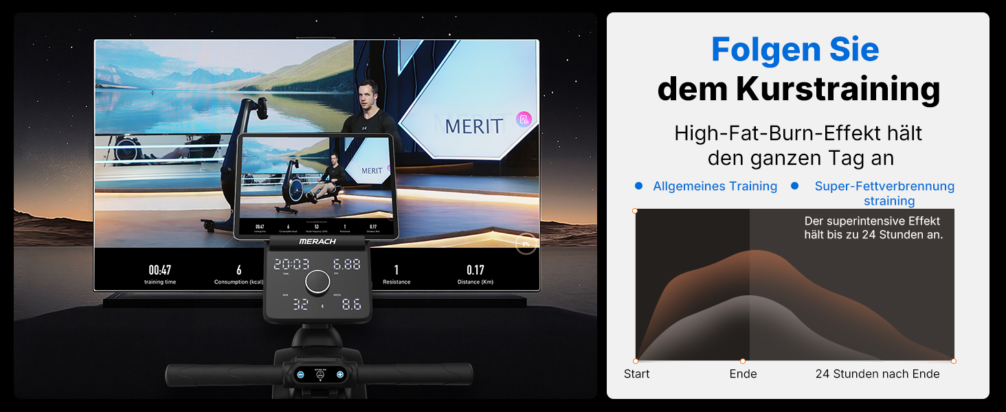 Гребний тренажер MERACH для дому з магнітним опором 60 кг, автоматичною регулюванням, LED-дисплеєм та подвійними дерев'яними рейками (R21)