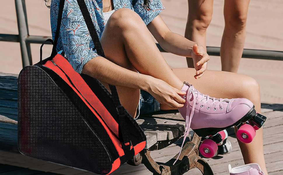 Сумка для ковзанів Tasche - для хокею, фігурного катання, лиж, червона, з регульованим ременем