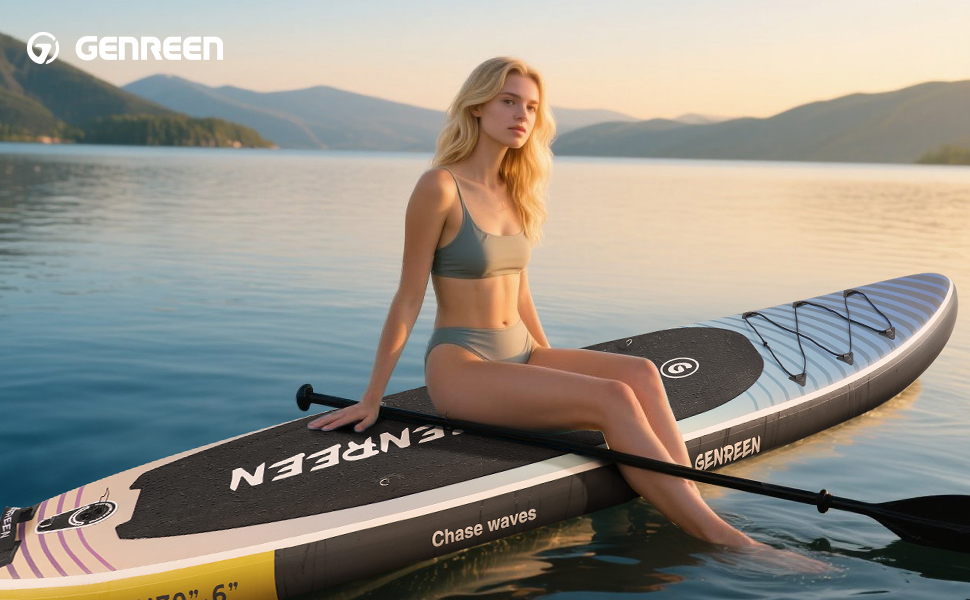 Надувне SUP-борд Extra Groß для всіх рівнів підготовки, 335x86 см, з аксесуарами, камера, 3 фіни