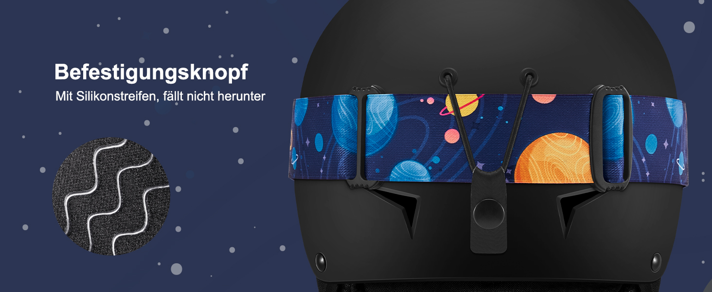 Дитячий гірськолижний шолом та маска Odoland, гірськолижний шолом для хлопчиків та дівчаток, регульований, чорний, з дизайном ракети (54-56 см)