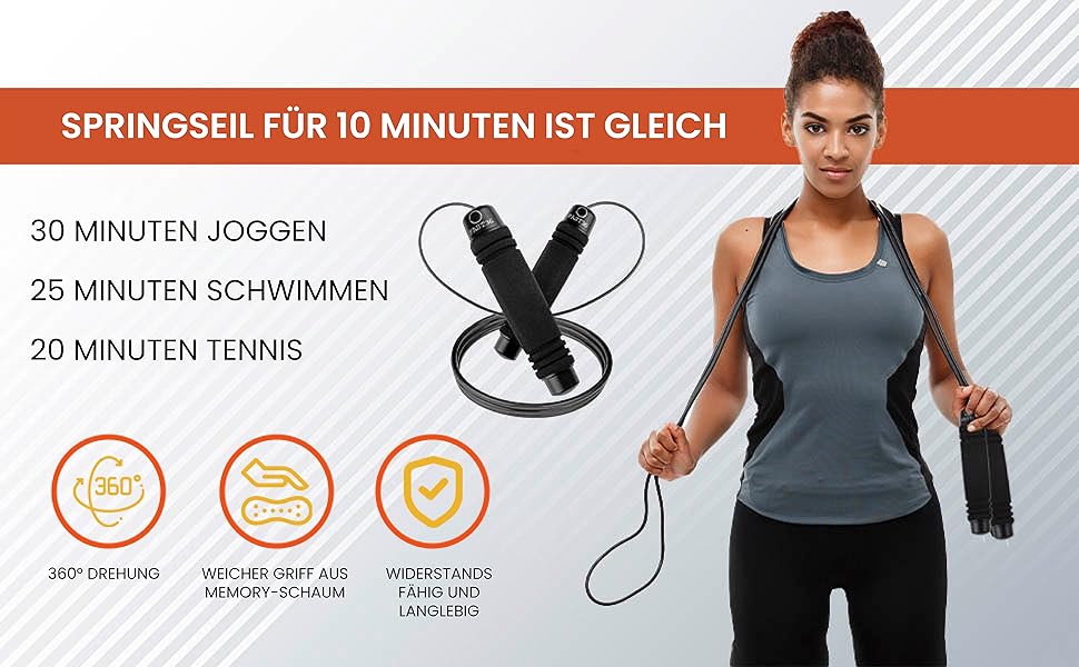 Стрибкове канат FAST36 для дорослих: професійний, регульований, з м'якими ручками та підшипниками. Ідеально для фітнесу, боксу та схуднення. Чорний.