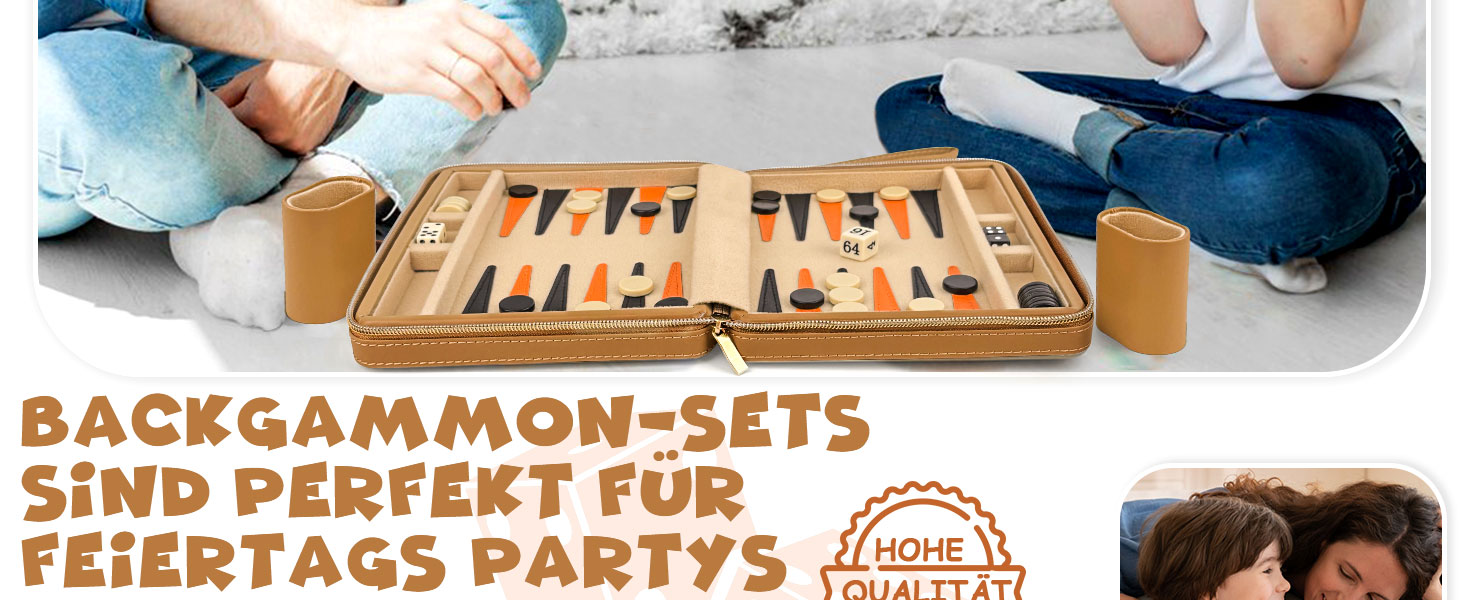 Набір для гри в нарди Lohofrnny, переносний, класичний, для дорослих та дітей (колір: коричневий)