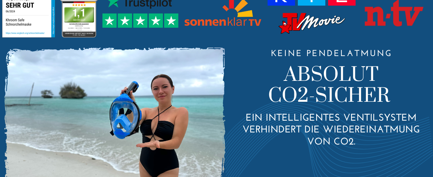 Маска для снорклінгу Khroom для дорослих та дітей (від 3 років) з повною маскою та системою Easy Breath | Альтернатива снорклінгу | Маска для плавання Seaview Y (S/M, бірюзова)