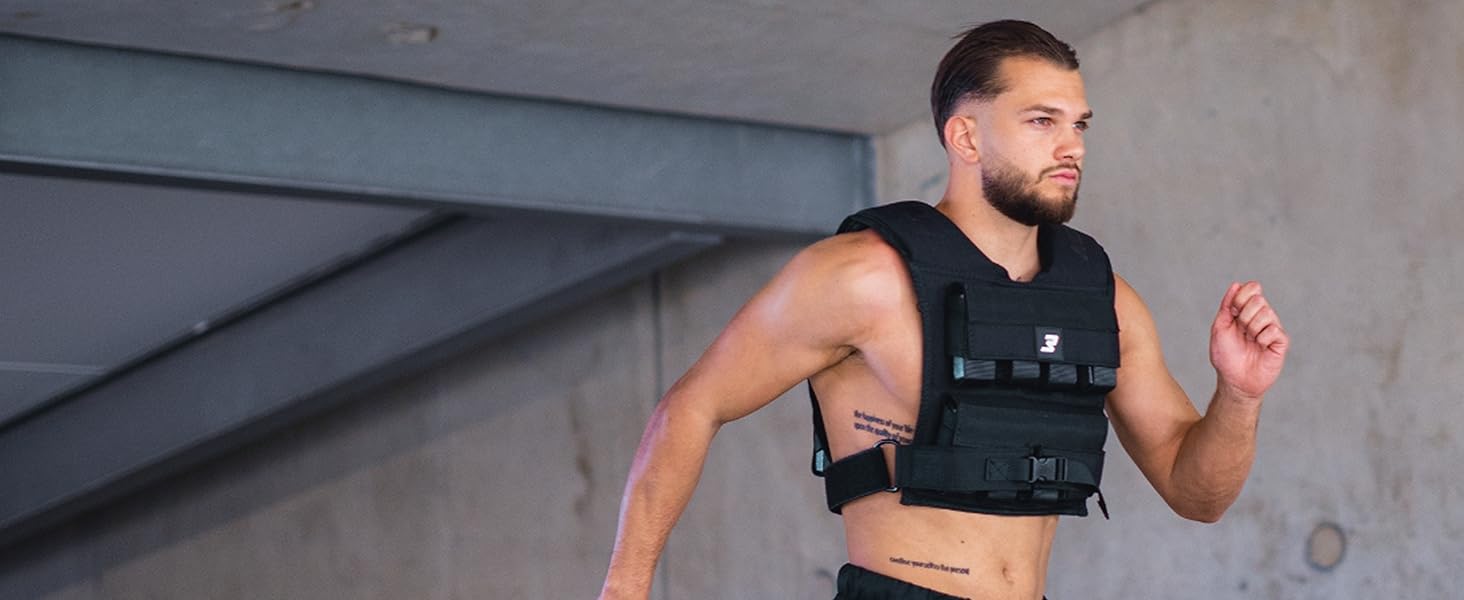 Утяжелитель Müller & Blum Premium 20 кг / 10 кг, регульований жилет для фітнесу з вантажами, чоловічий та жіночий, Cordura, для силових тренувань, чорний 20 кг