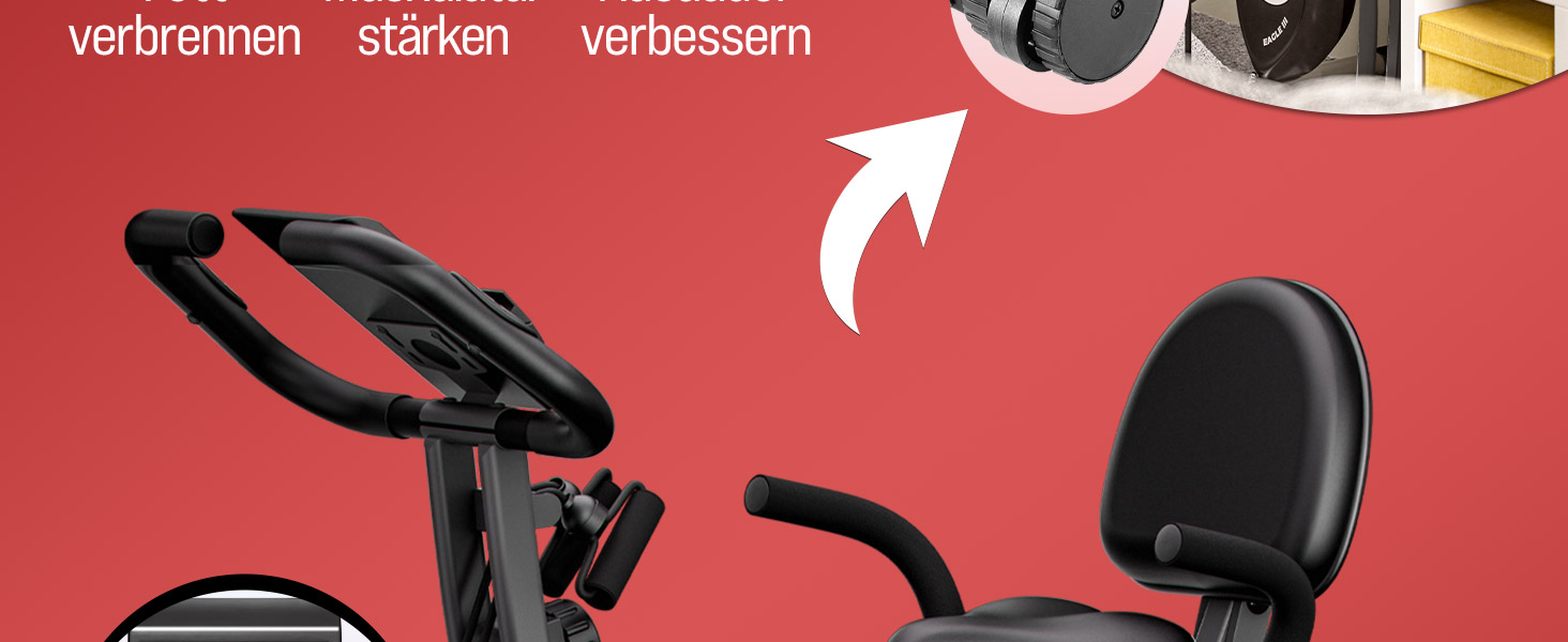 Електровелотренажер SPORTANA® EAGLE 3-в-1: складаний, з LCD-дисплеєм, регулювання висоти, фітнес-гумки | Hometrainer, Indoor Bike