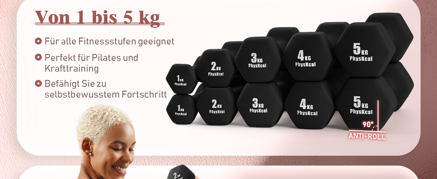 Набір гантелей Kurzhandel-Set 30 кг з підставкою для дому та фітнес-залу | Küstenbrise (повний чорний)