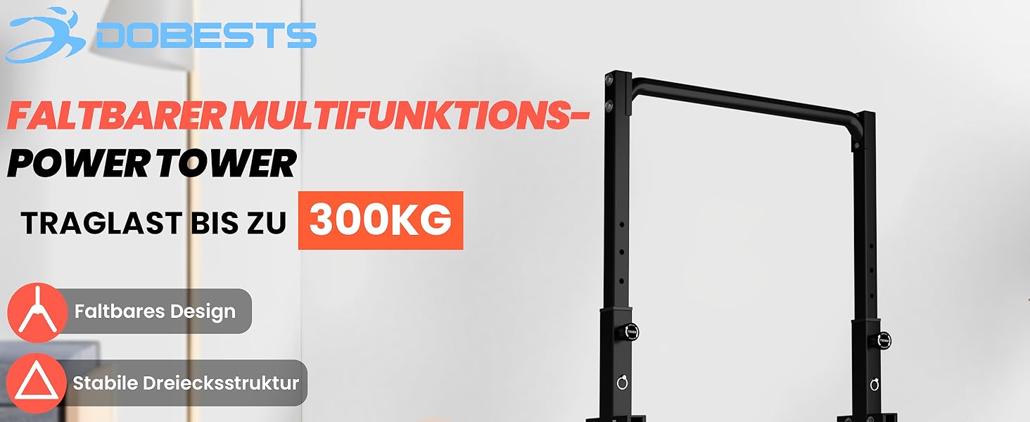 Стійка для віджимань та підтягувань DOBESTS - багатофункціональний фітнес-тренажер, регульована висота, чорний