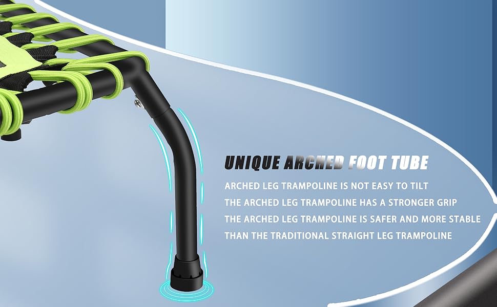 Трамплін для фітнесу 112 см: міні-трамплін для дому з регульованою ручкою та системою Bungee-Seil, до 150 кг