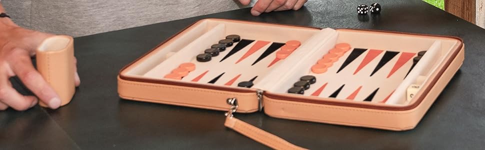 Чемоданчик для настільної гри шашки Engelhart 9 дюймів бежево-оранжево-чорний