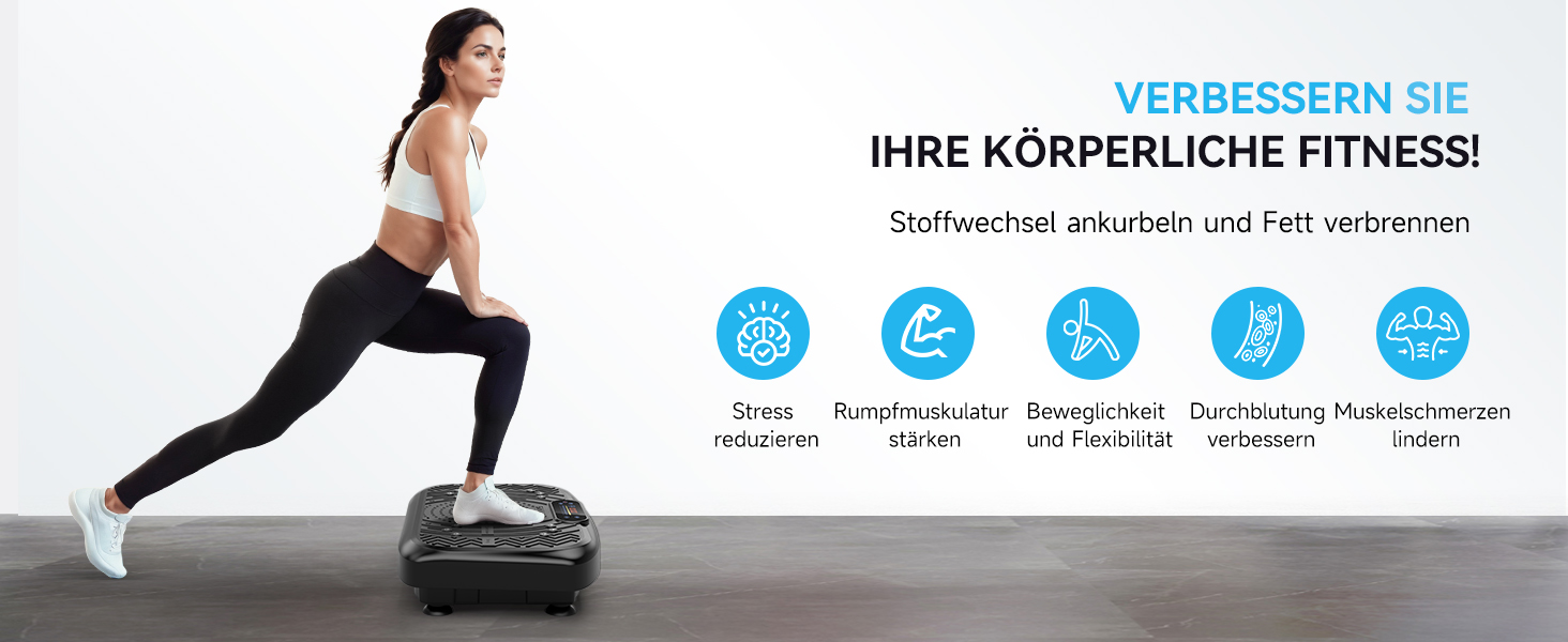 Віброплатформа з керуванням через додаток, пультом та LED-дисплеєм, до 220 кг, 199 рівнів вібрації для дому, Bluetooth, гуми для тренувань, 200W