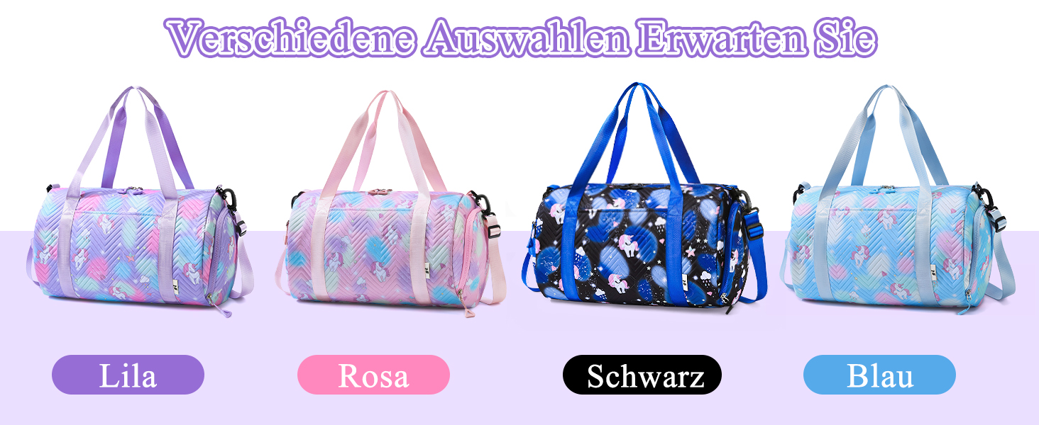 Спортивна сумка для дівчаток з єдинорогом, водонепроникна сумка для плавання з відділенням для взуття та мокрих речей, маленька дамська сумочка, спортивна сумка для подорожей, фітнесу, школи, плавання, рожева