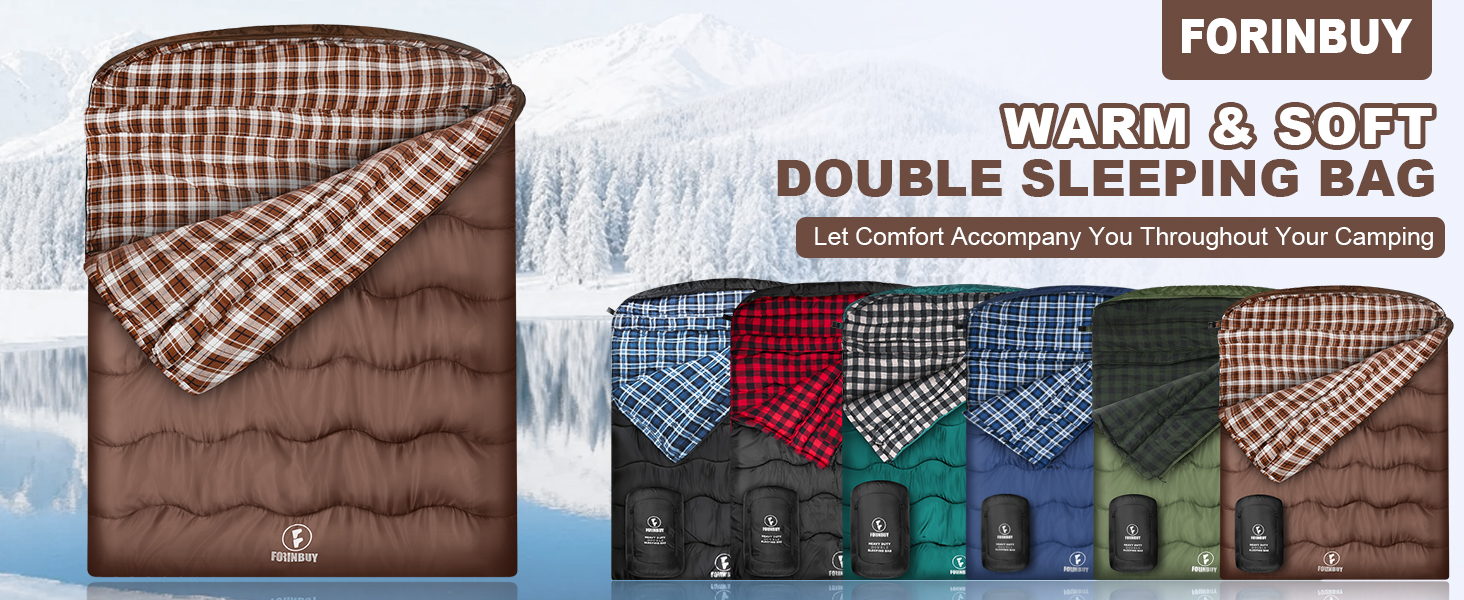 Спальний мішок Baumwolle для 2 осіб, зимовий, водонепроникний, Queen Size, для кемпінгу та подорожей на автодомі (колір: коричневий)