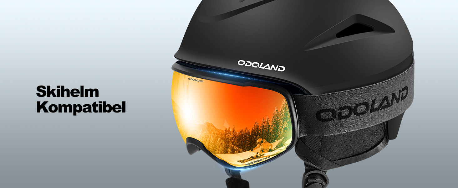 Снігові окуляри Odoland Photochromic для сонячної та похмурої погоди, Anti-Fog, захист від УФ-променів, для чоловіків та жінок, самозатемнювані, рожеві