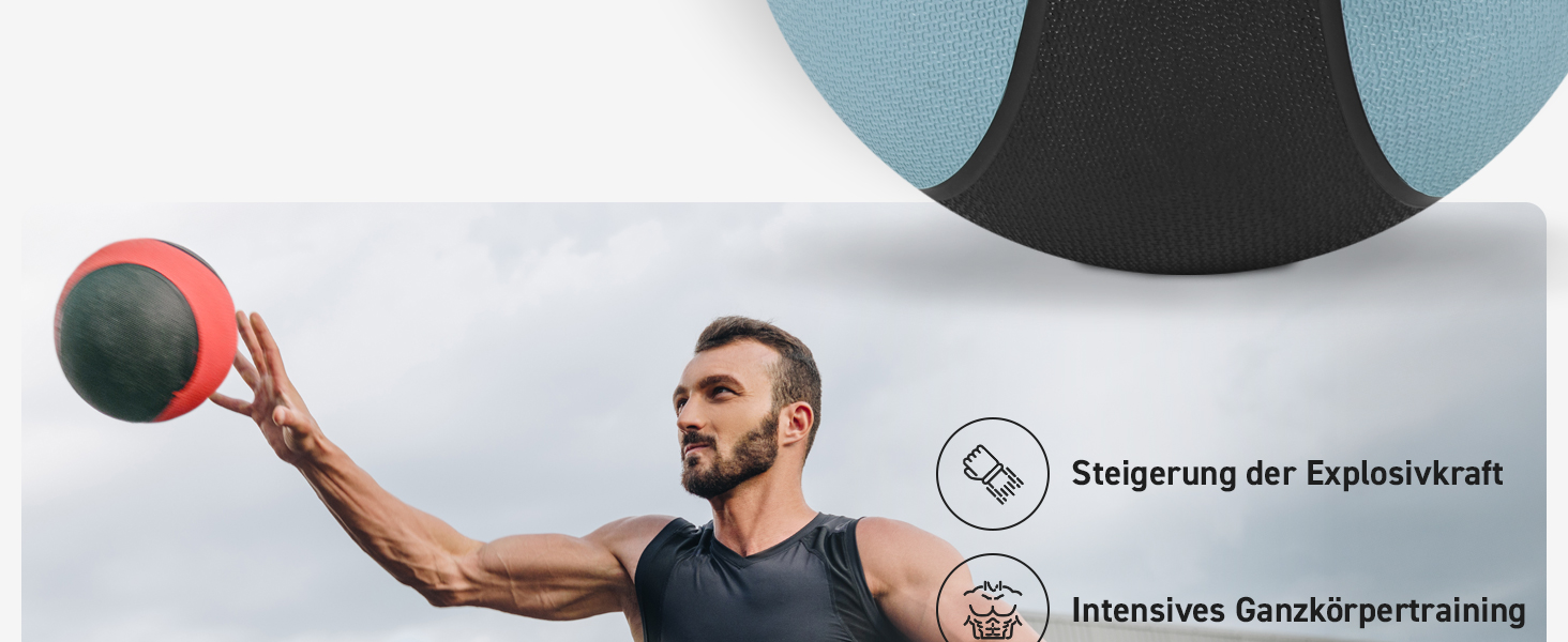 М'яч для фітнесу MSports 1-10 кг - професійний, з постер-інструкцією