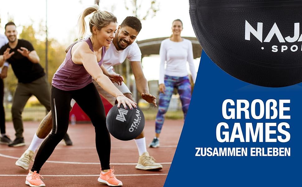 NAJATO М'яч баскетбольний – розмір 7 – для гри на вулиці та в приміщенні, чорний