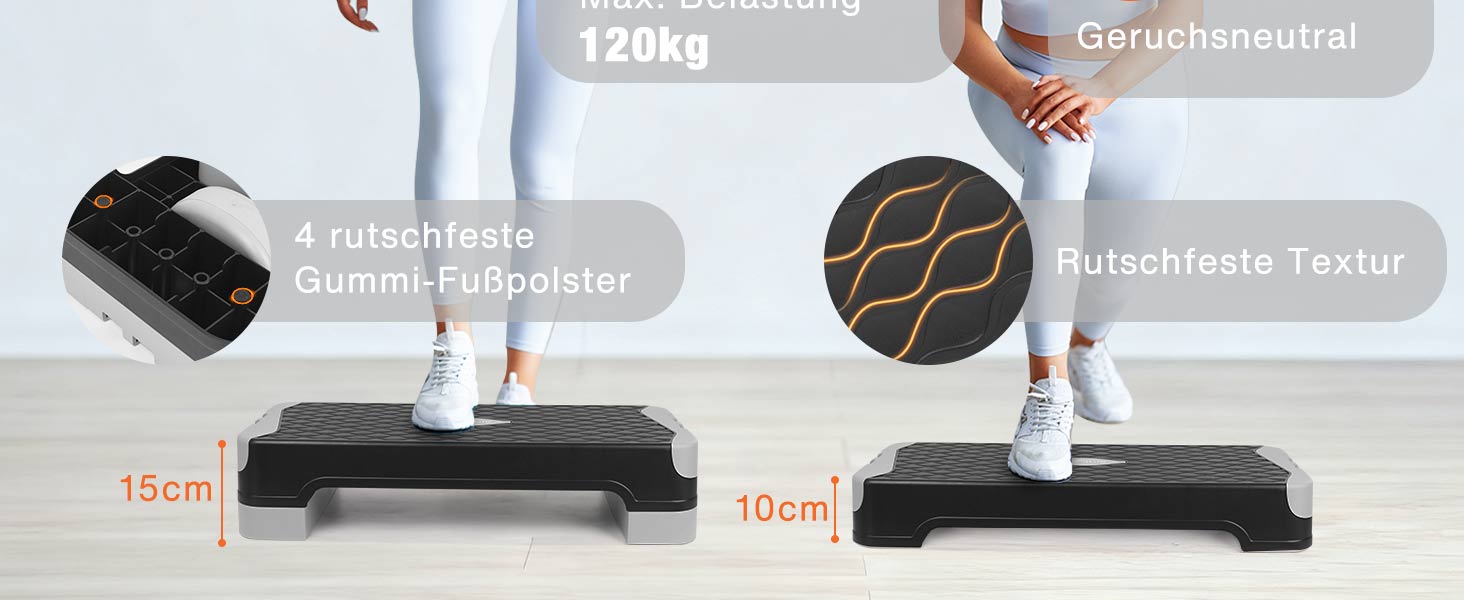 Степер для дому DH FitLife — Регульована платформа для аеробіки та фітнесу (10/15 см), степ-платформа для тренування балансу та координації
