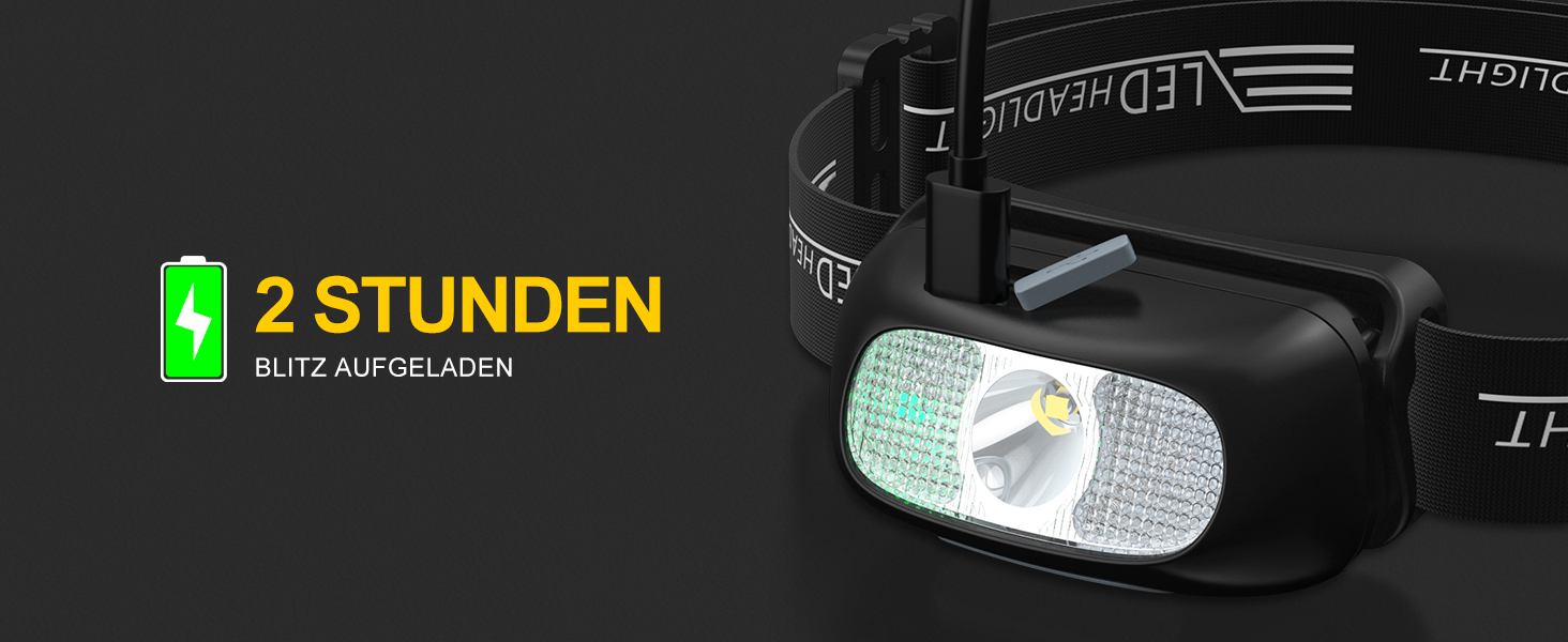 Налобний ліхтар LED, перезарядна модель з червоним світлом та 5 режимами, водонепроникний IPX4, регульований, для бігу, кемпінгу, велоспорту, 2 шт.