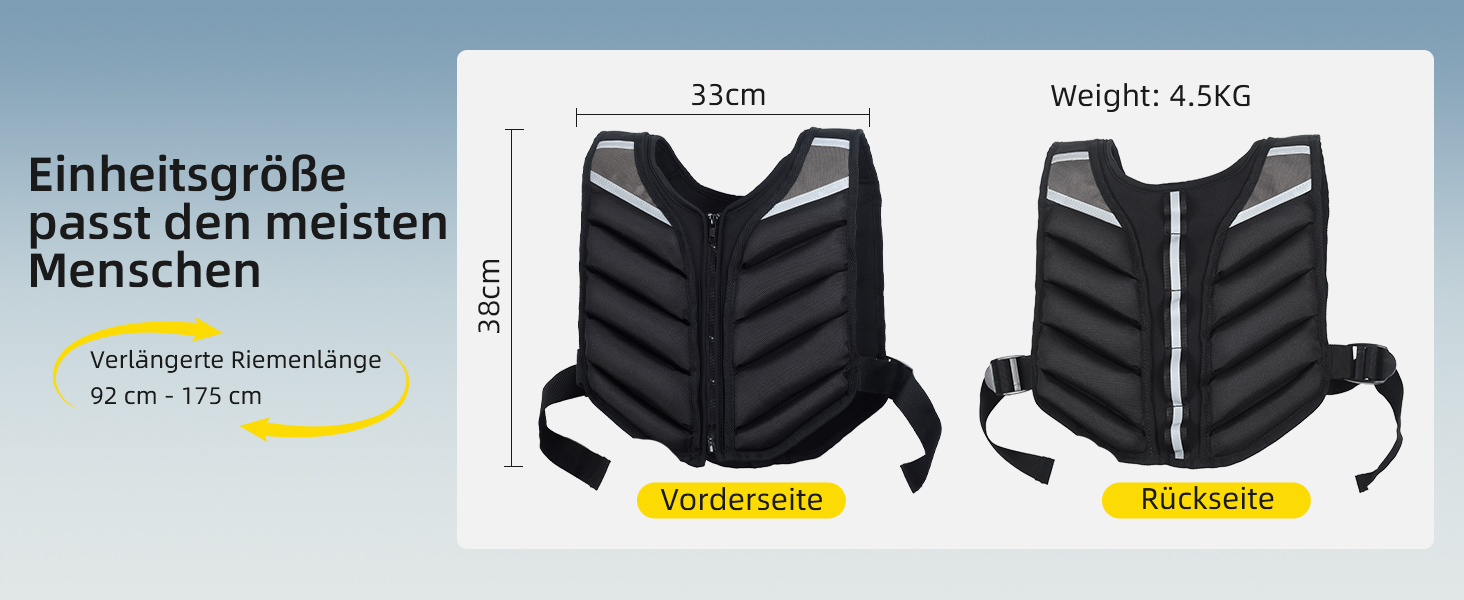 Утяжелитель Abahub 4.5 кг (10lb) унісекс з блискавкою та світловідбиваючими смугами для фітнесу, бігу, силових тренувань