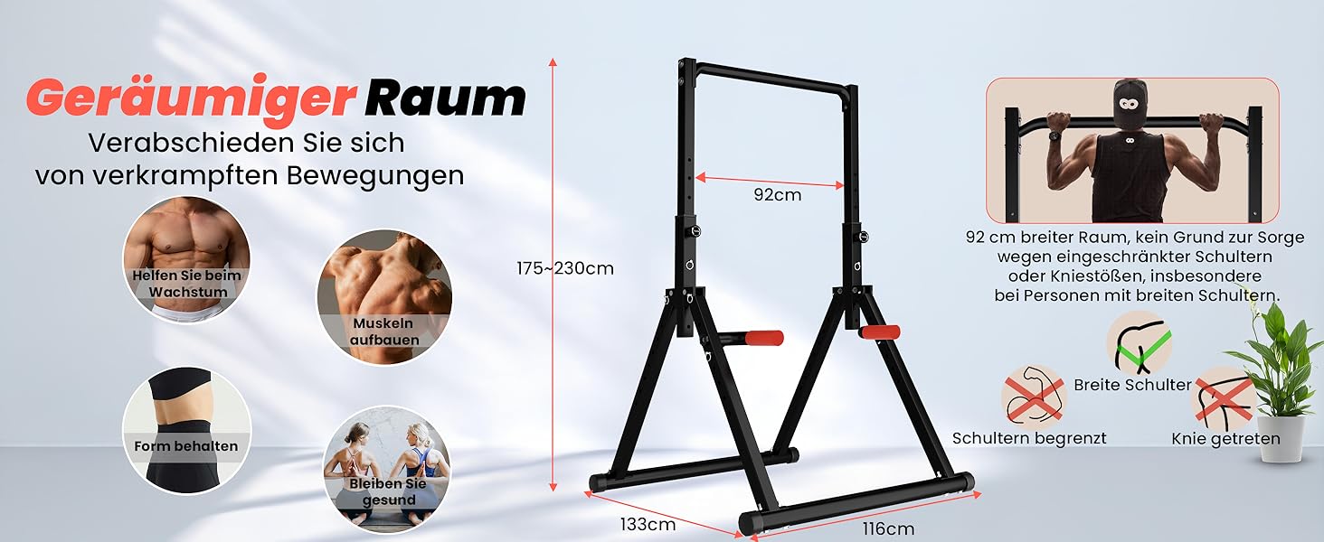 Стійка для віджимань та підтягувань DOBESTS - багатофункціональний фітнес-тренажер, регульована висота, чорний