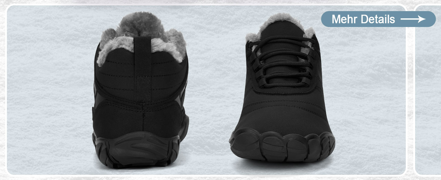 Чоботи для зими без шнурів Ruyi, чорні, 42 EU - чоловічі та жіночі, водонепроникні, для трейлу, широка носок