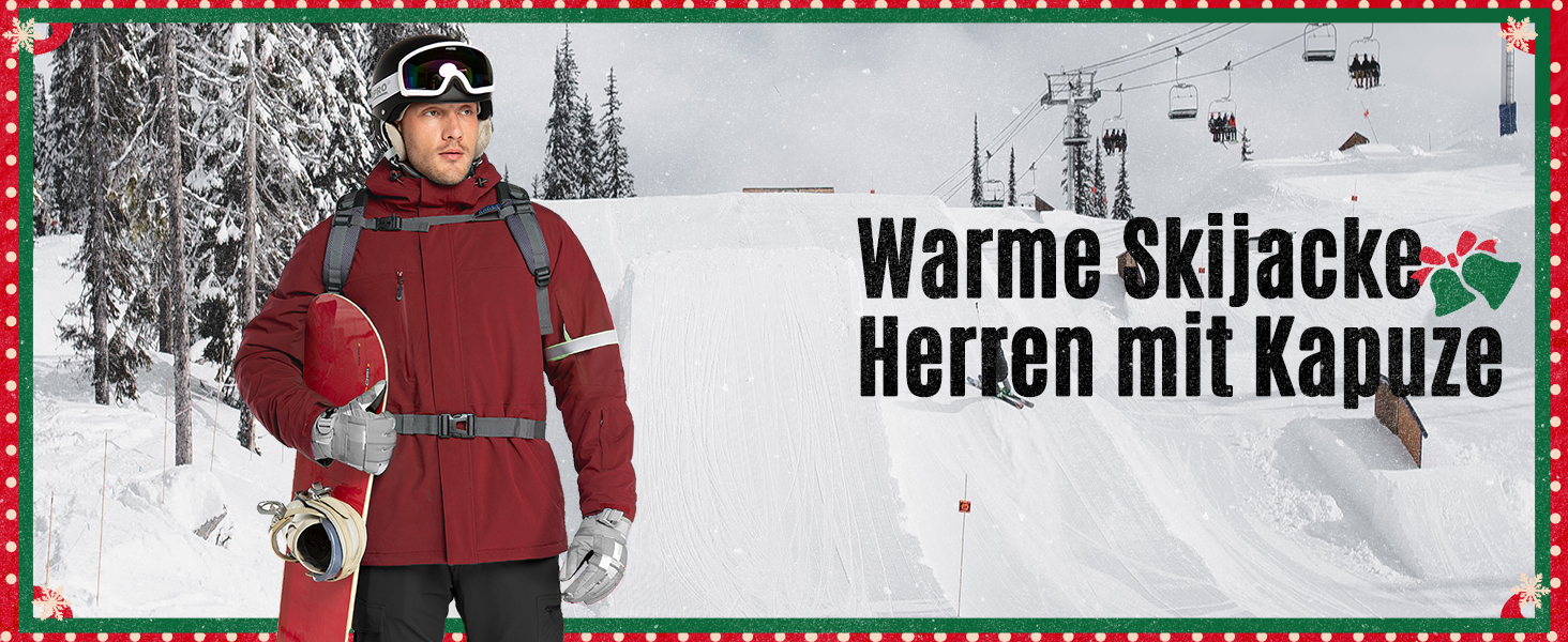 Чоловіча лижна куртка 33000ft: водонепроникна, вітрозахисна, тепла, функціональна, для сноуборду та лиж, чорного кольору