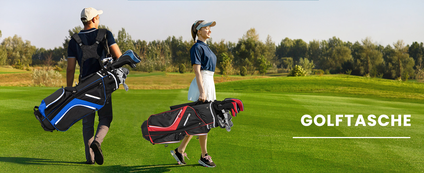 Сумка для гольфу COSTWAY з 6, 8 або 14 відділеннями, сталева, легка, портативна сіра для чоловіків та жінок