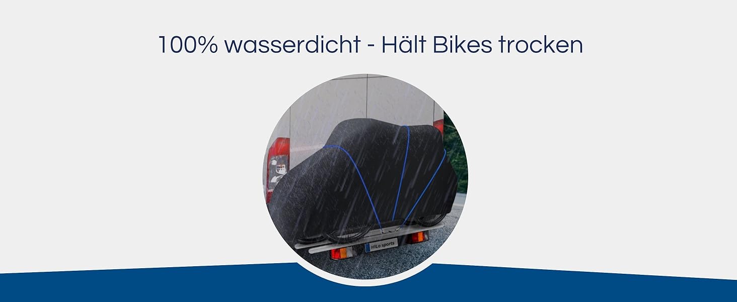 Водонепроникна захисна накидка для велосипедів та електровелосипедів HiLo для велотримачів - 6м мотузка, Ripstop 600D