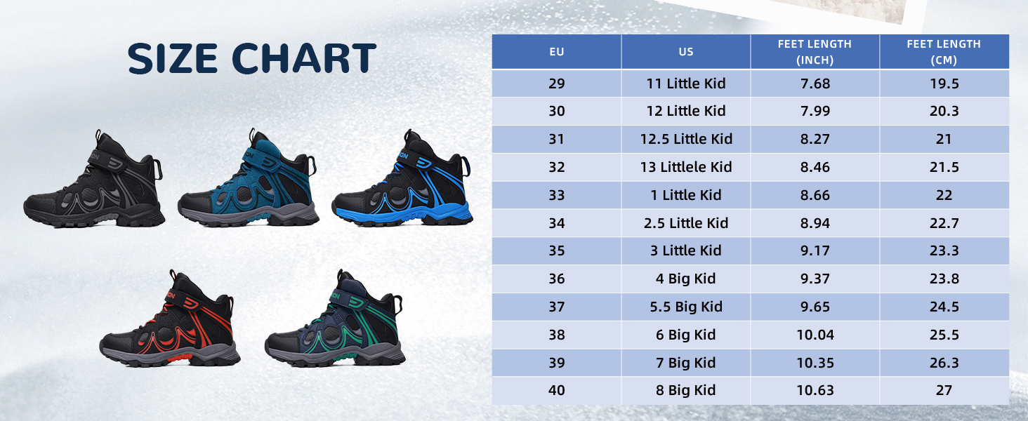 Дитячі зимові черевики ASHION для хлопчиків та дівчаток, утеплені, трекінгові, чорно-сині (37 EU)