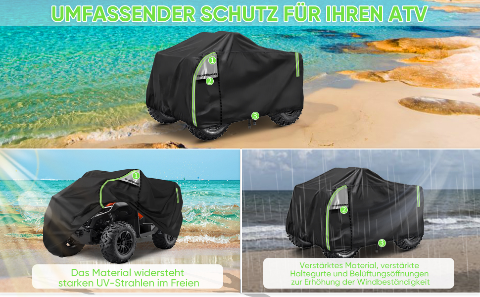 Чохол для квадроцикла NEVERLAND XXXL 256x110x120 см - захист від бруду, вологи, сонця та зимових умов. Оксфорд 210D, оранжевий, з фосфоресцентним покриттям.