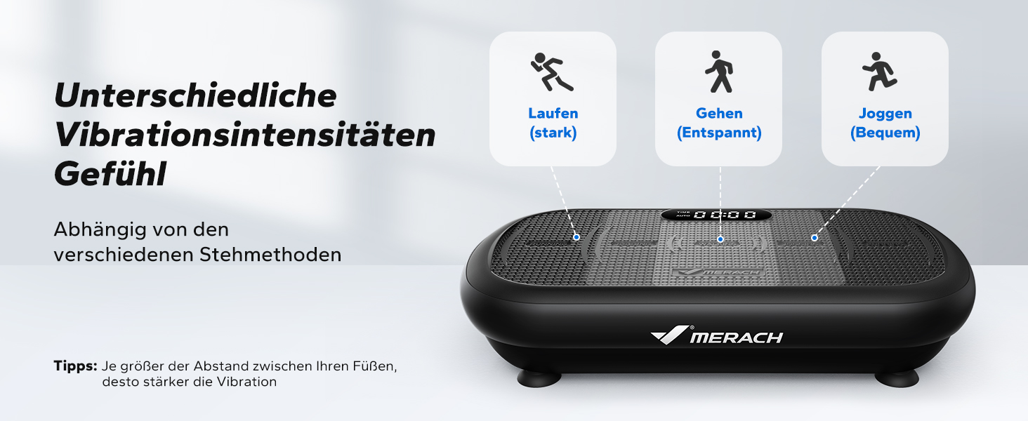 Вібраційна платформа MERACH для фітнесу та схуднення, 13 мм амплітуда, 200 кг, Bluetooth, чорна