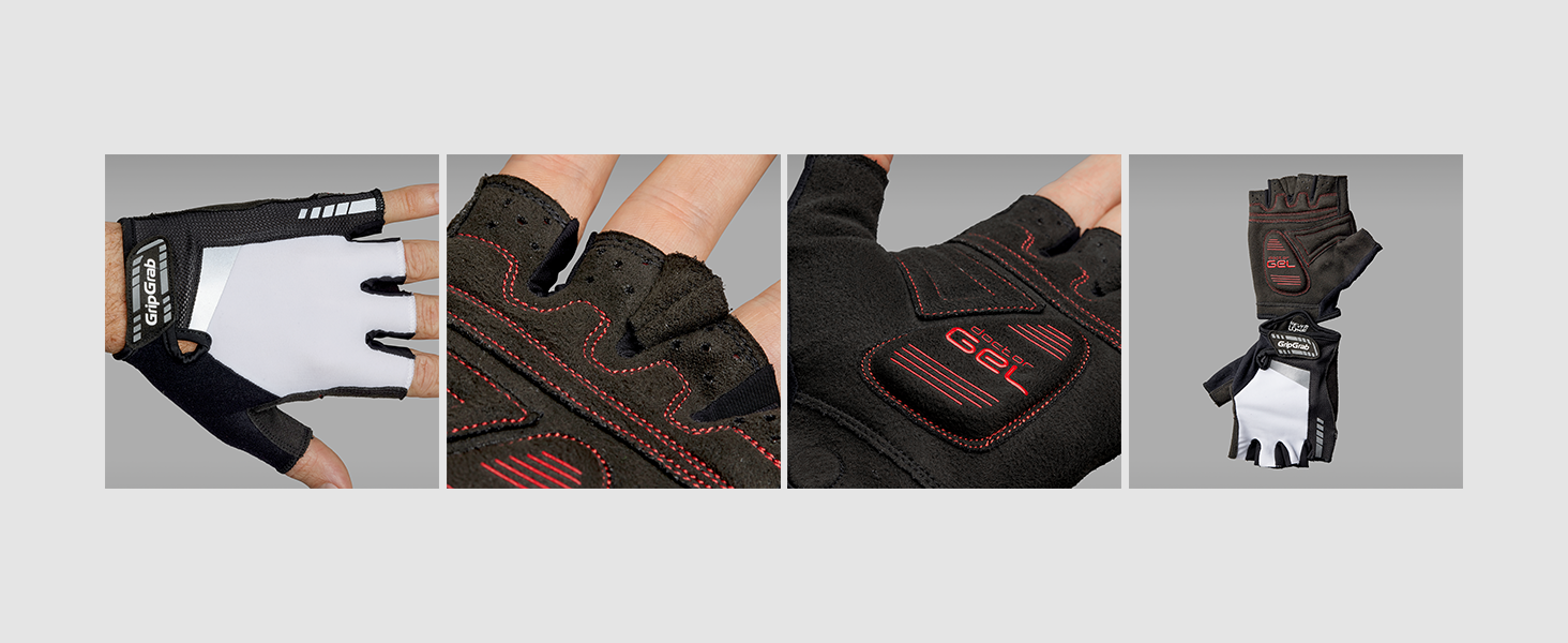 Велосипедні рукавички GripGrab SuperGel DoctorGel без пальців, напівпальцеві, гелеві, короткі (білі, S)