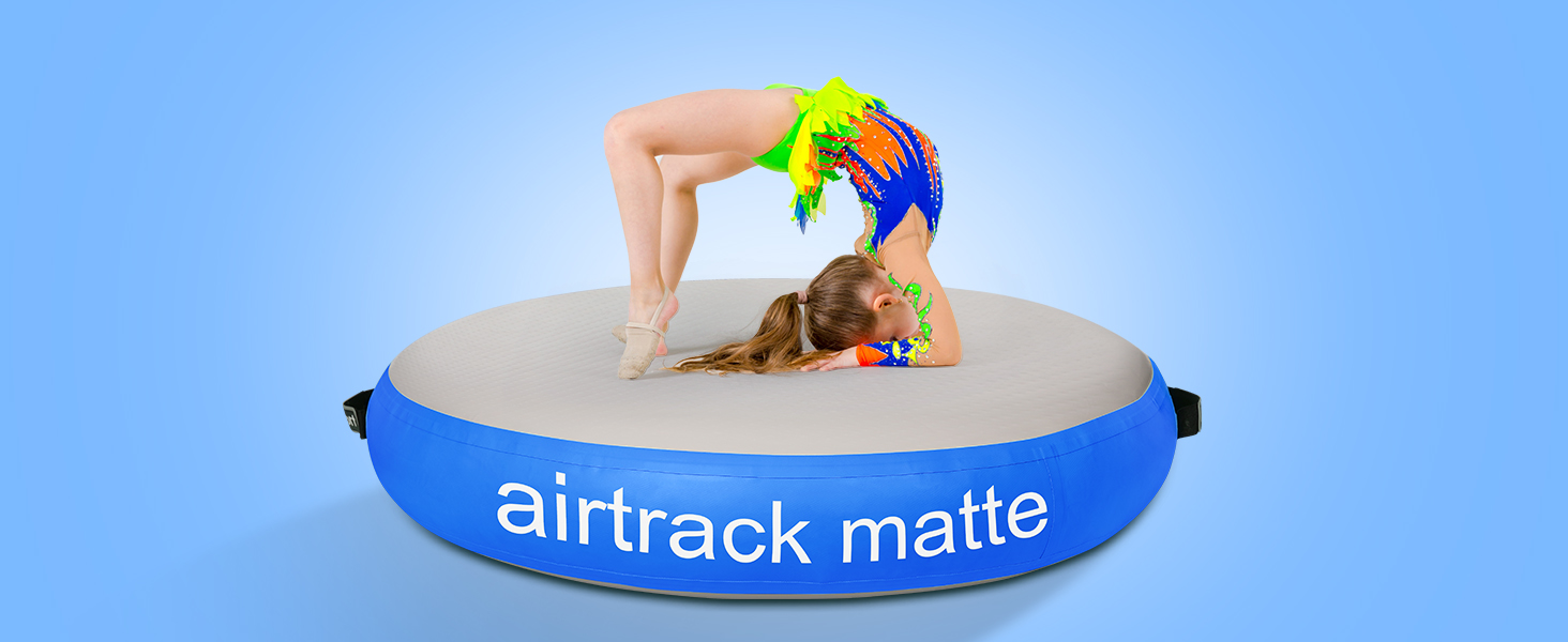 Надувний гімнастичний мат Airtrack Airspot, висота 20 см, діаметр 100/140 см, тумблінг барель для тренувань