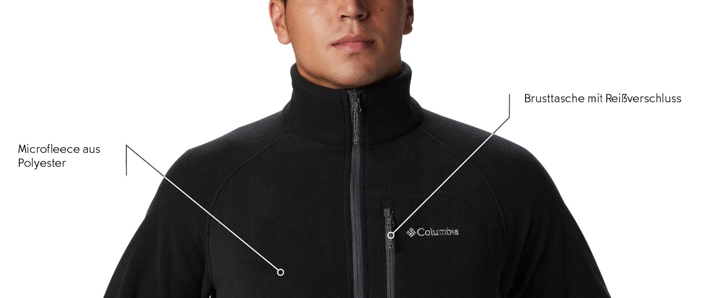 Чоловіча флісова куртка Columbia Fast Trek II Full Zip чорного кольору, розмір M