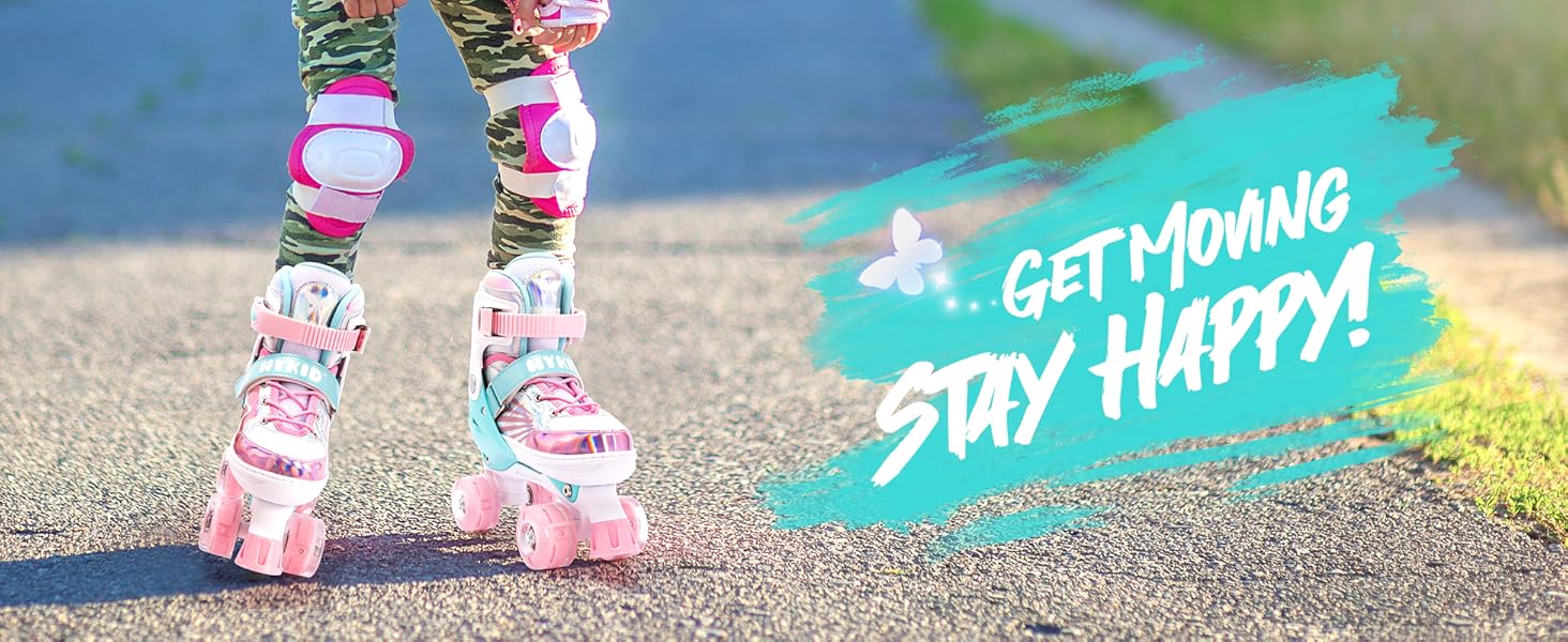 Дитячі ролики Inliner Kinder з регулюванням розміру 26-29, 29-34, 30-35. Ролики для дівчаток з колесами 82A PU, дизайн