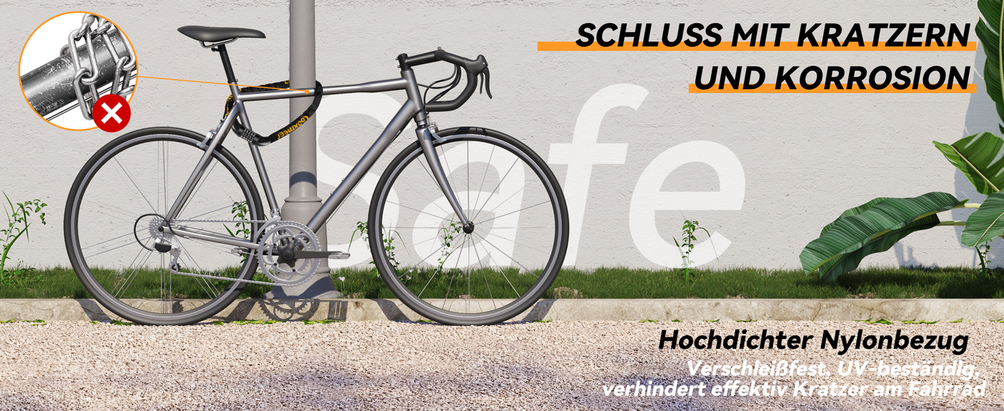 Замки для велосипедів: надійний велозамок з кодовим замком, 90 см, рівень безпеки 8, 5-значний код, для велосипеда, мотоцикла, ролера, дверей (чорний та жовтий)