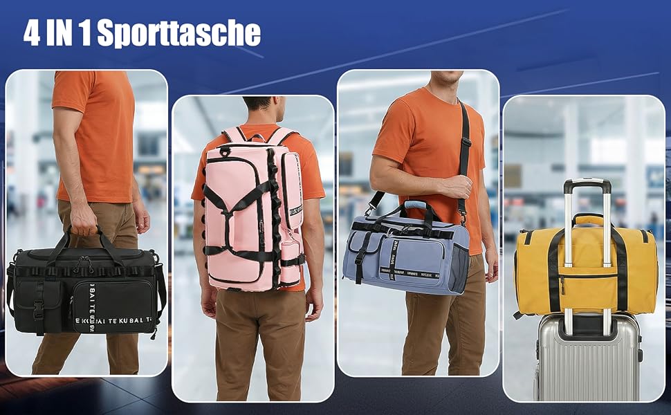 Спортивна сумка для подорожей 65Л з відділенням для взуття та мокрих речей, містка сумка для залу, плавання та коротких поїздок (Рожева)