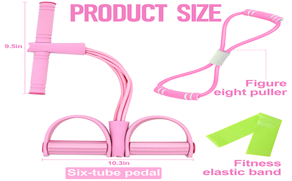 Гумові еластичні стрічки для фітнесу, 6шт. (рожеві)