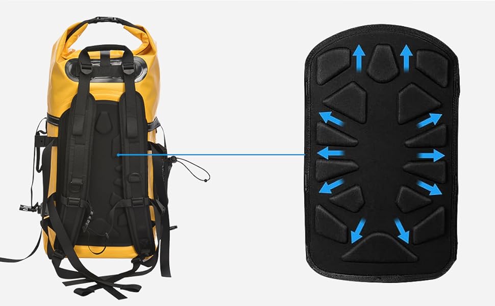 Водонепроникний рюкзак 35L для каякінгу, рафтингу та пляжу (жовтий)