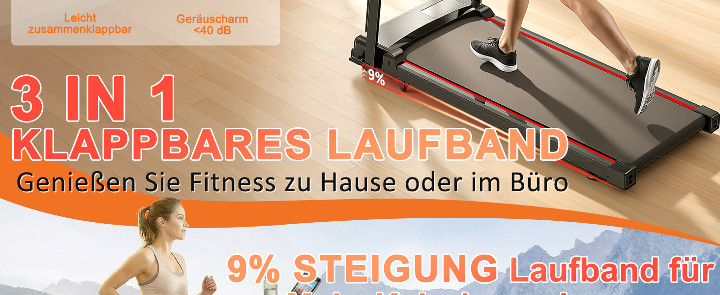 Бігова доріжка Walking Pad для дому та офісу, 1-12 км/год, кут нахилу 9%, 3 к.с., LED-дисплей, амортизація, до 120 кг