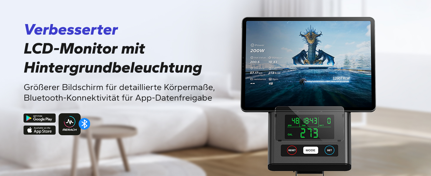 Домашній водяний гребний тренажер 15L, Bluetooth, додаток, тримач для планшета, ергономічне сидіння, вертикальне зберігання